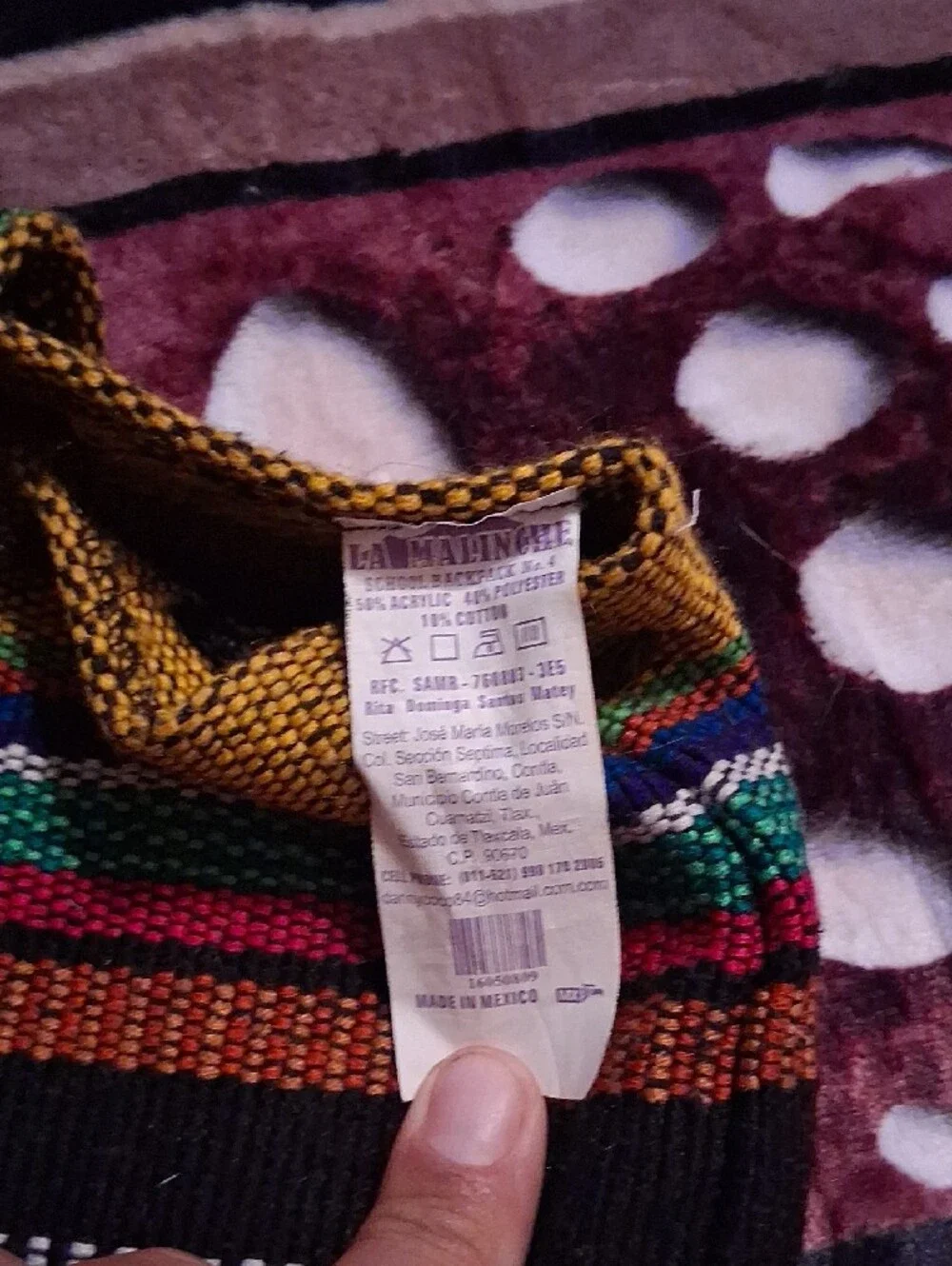Handwoven Multicolor Stripe Women’s Backpack